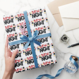 Movie Night ord art omsluter pappert tema Presentpapper