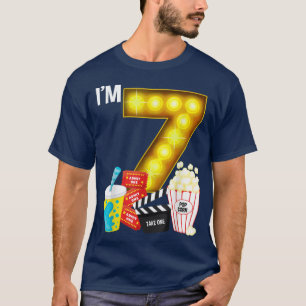 Movie Night Party 7:e Birthday Movie Theme Kids Bi T Shirt