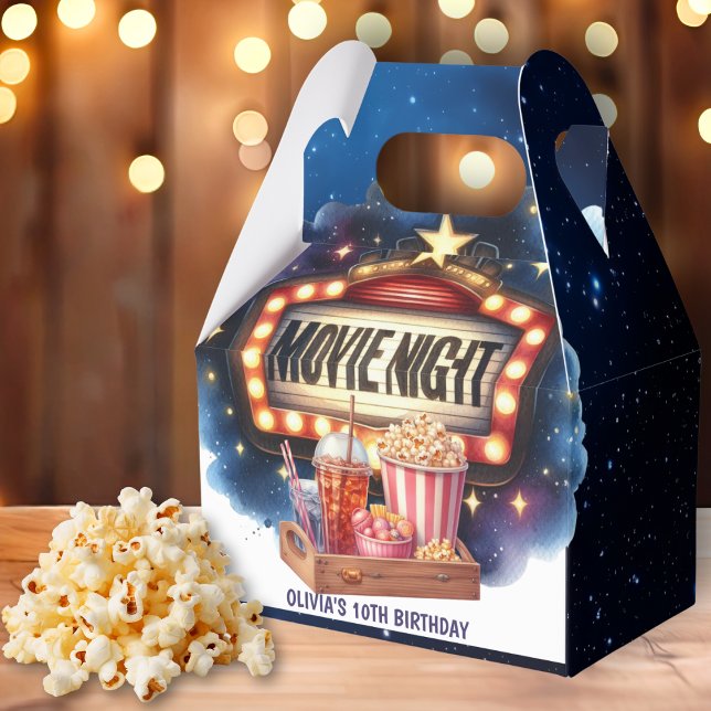 Movie Night Popcorn Barns födelsedag Presentaskar (Skapare uppladdad)