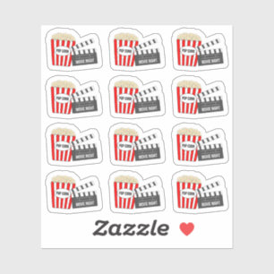 Movie Night Popcorn Cinema Event Reminder Planner Klistermärken