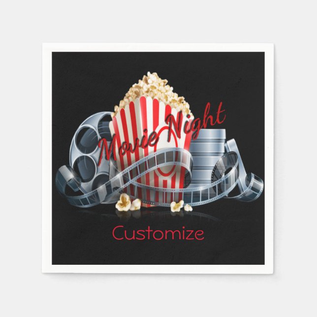 Movie Night Popcorn Napkins Pappersservett (Framsidan)