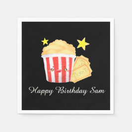 Movie Night Popcorn och Biljett Pappersservett