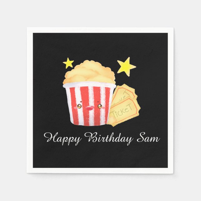 Movie Night Popcorn och Biljett Pappersservett (Framsidan)