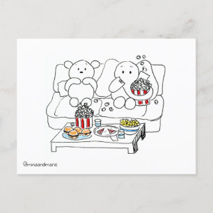 Movie Night Postcard Vykort