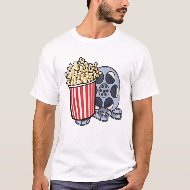 Movie Night Shirt, Popcorn T Shirt (Framsida)