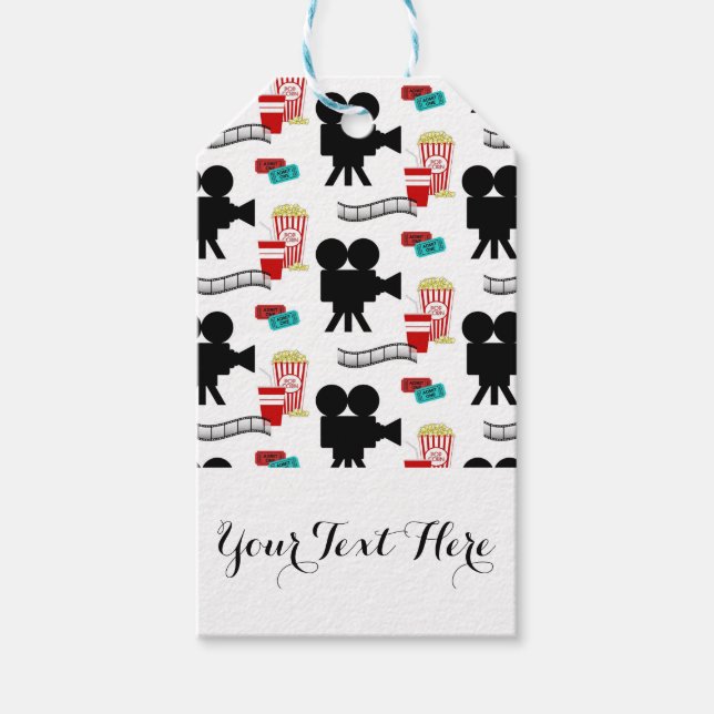 Movie Night Theme Camera Personlig Namn Presentetikett (Framsidan)