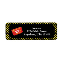 Movie Night Theme | Inresa en Biljett Personlig Returadress Etikett