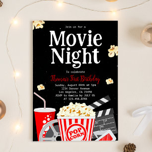 Movie Party Filmkvällstid Inbjudningar