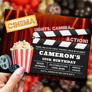 Movie Party-inbjudan, filmkväll Inbjudningar
