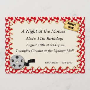 Movie Party-inbjudan Inbjudningar