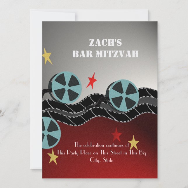 Movie Premiere Pub Mitzvah Inbjudningar (Framsida)