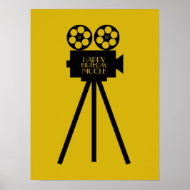 Movie Projector Hollywood Grattis på födelsedagen Poster