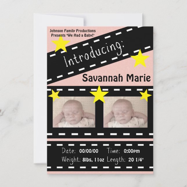 Movie Reel Clapper Board Meddelande (Framsida)