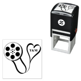 Movie Reel Kärlek Heart Personlig Bröllop Självfärgande Stämpel