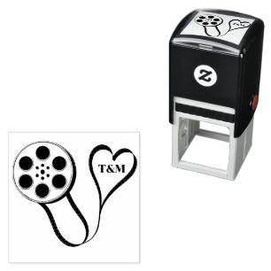 Movie Reel Kärlek Heart Personlig Bröllop Självfärgande Stämpel