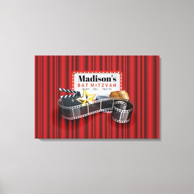 MOVIE STAR Fladdermus Pub Mitzvah Logga in MINNE B Canvastryck (Framsida)