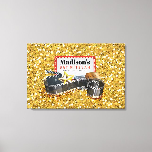 MOVIE STAR Fladdermus Pub Mitzvah Logga in MINNE B Canvastryck (Framsida)