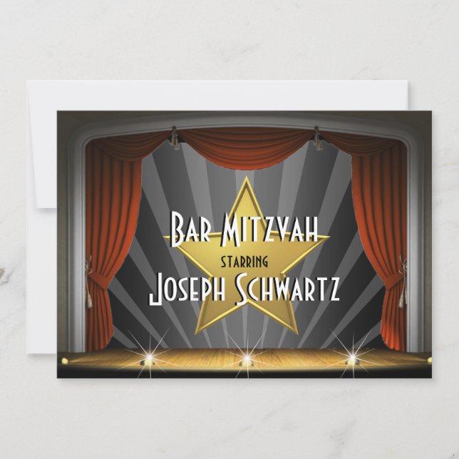 Movie Star-inbjudan från Pub Mitzvah Inbjudningar (Framsida)