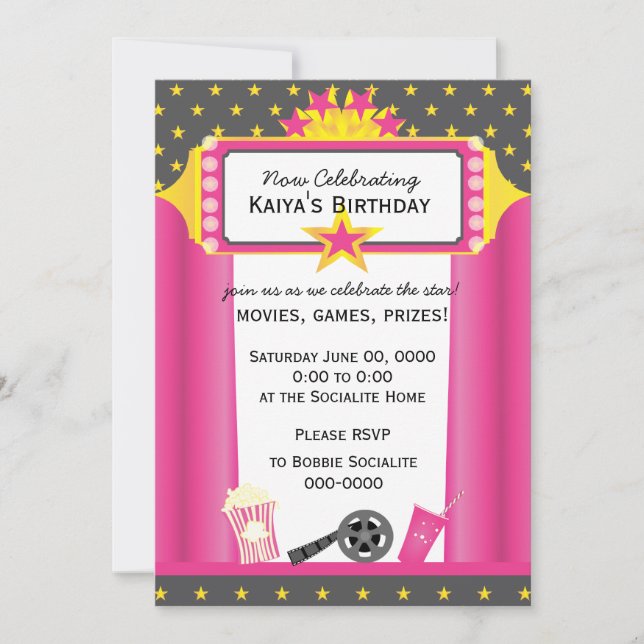 Movie Star! Inbjudningar (Framsida)
