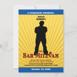 Movie Star Pub Mitzvah Inbjudan Gult Blue