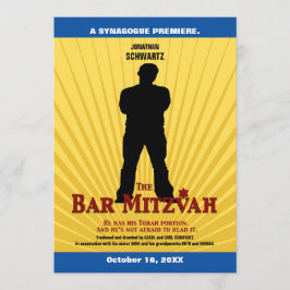 Movie Star Pub Mitzvah Inbjudan Gult Blue
