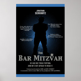 Movie Star Pub Mitzvah Poster Black Navy Blue