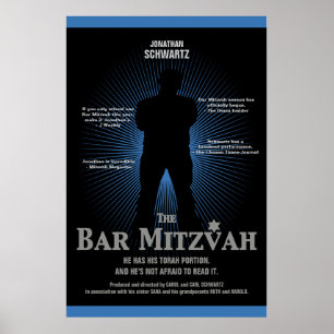 Movie Star Pub Mitzvah Poster Black Navy Blue