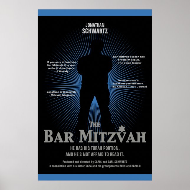Movie Star Pub Mitzvah Poster Black Navy Blue (Framsidan)
