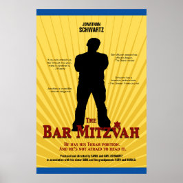 Movie Star Pub Mitzvah Poster Gult Blue