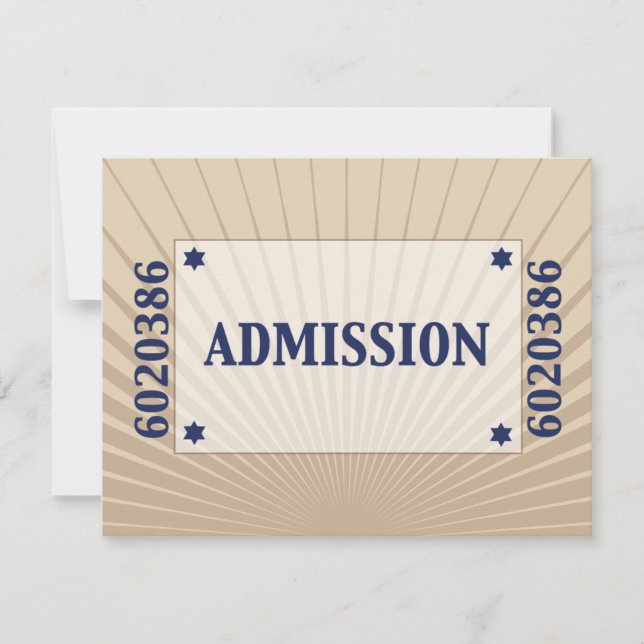 Movie Star Pub Mitzvah Reply OSA Tan Navy Blue Kort (Framsida)