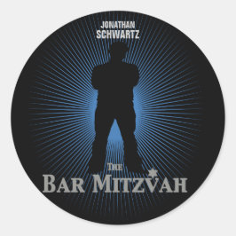 Movie Star Pub Mitzvah Sticker Black Navy Blue Runt Klistermärke