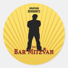 Movie Star Pub Mitzvah Sticker Gult Blue Runt Klistermärke