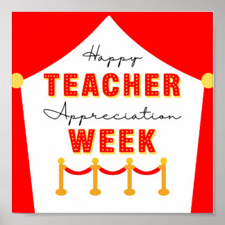 Movie Star Teacher Appreciation Red Carpet Poster