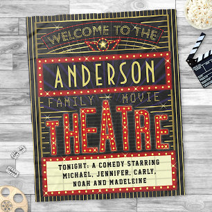 Movie Theater Marquee Home Cinema   Anpassat namn Fleecefilt
