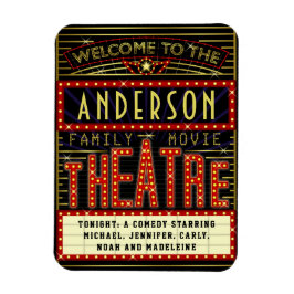 Movie Theater Marquee Home Cinema | Anpassat namn Magnet