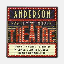 Movie Theater Marquee Home Cinema | Anpassat namn Magnet