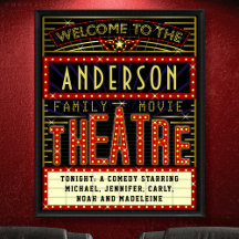 Movie Theater Marquee Home Cinema | Anpassat namn