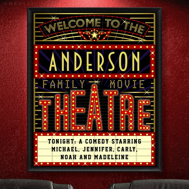 Movie Theater Marquee Home Cinema | Anpassat namn Poster (Skapare uppladdad)