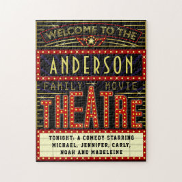 Movie Theater Marquee Home Cinema | Anpassat namn Pussel