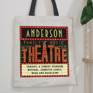 Movie Theater Marquee Home Cinema   Anpassat namn Tygkasse
