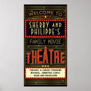 Movie Theater Marquee Home Cinema   Namn Long V2 Poster