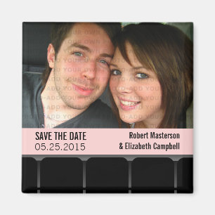 Movie Theater Photo Spara datum magneter, Rosa Magnet