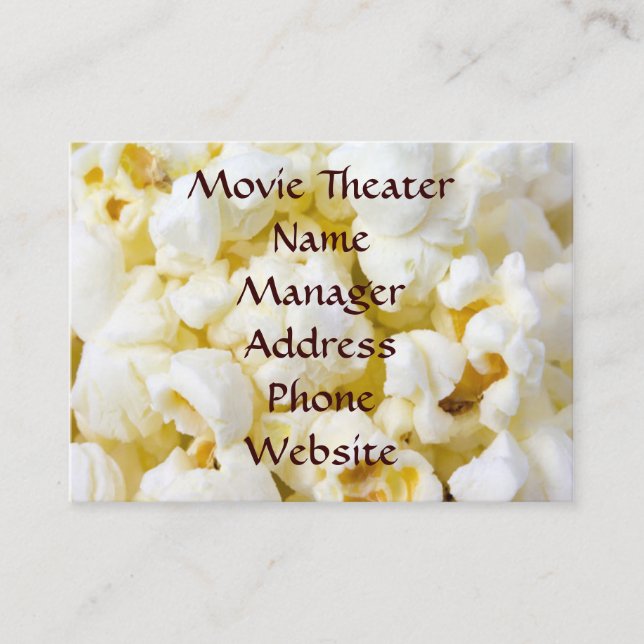 Movie Theater Popcorn Visitkort (Framsida)