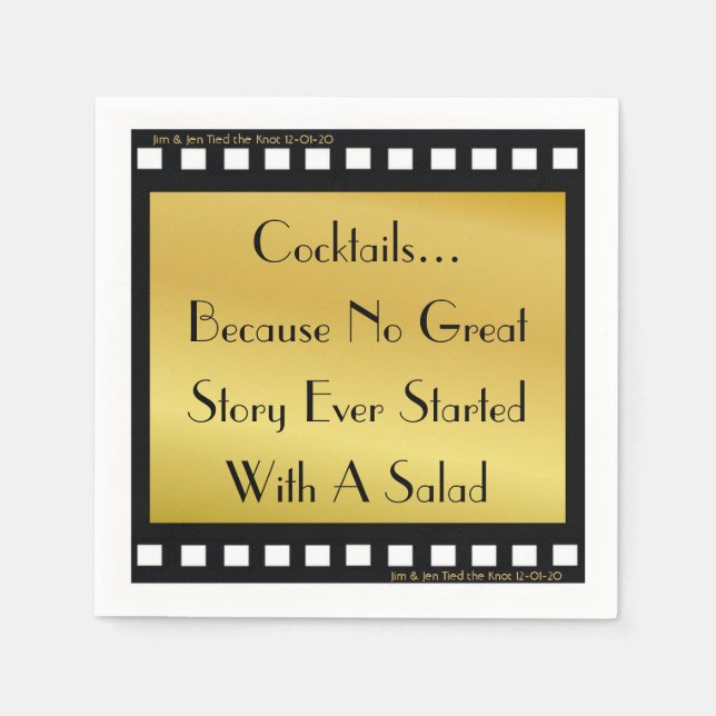 Movie Theme Cocktail Party Napkins Pappersservett (Framsidan)