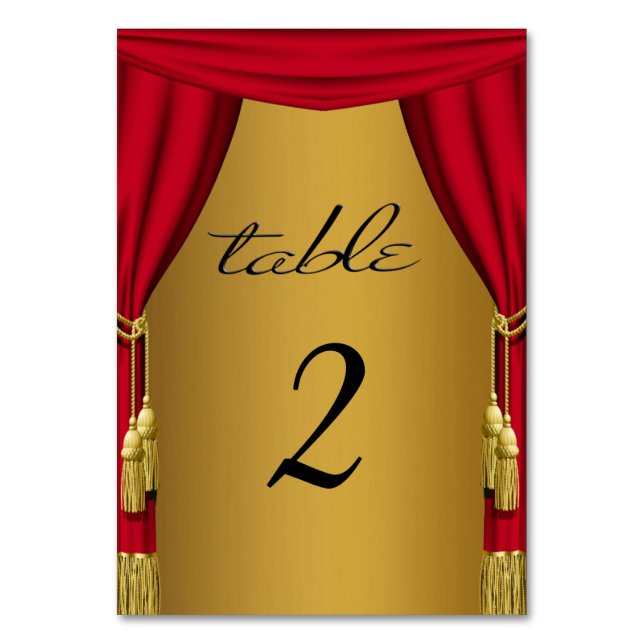Movie Theme Curtains Guld Bordsnummer (Framsidan)