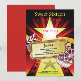Movie Theme Sweet 16-inbjudan Inbjudningar