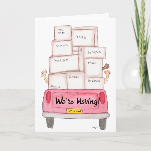 Moving on Down the Road - change of address Helgkort (Framsida)