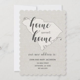 Moving to S Carolina New Address Home Sweet Home Inbjudningar