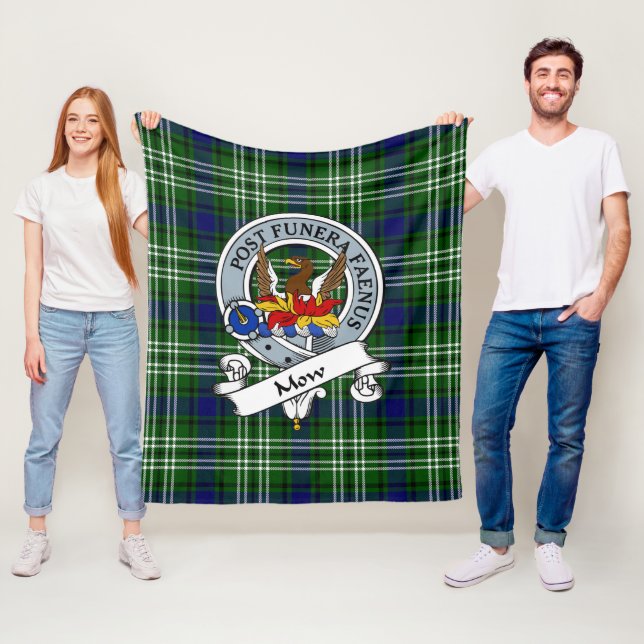 Mow Clan Badge Tartan Rutig Vävd Ylleduk Fleecefilt (På plats)