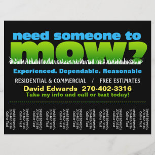 Mow Grass_Anpassningsbar Dave Edwards Reklamblad